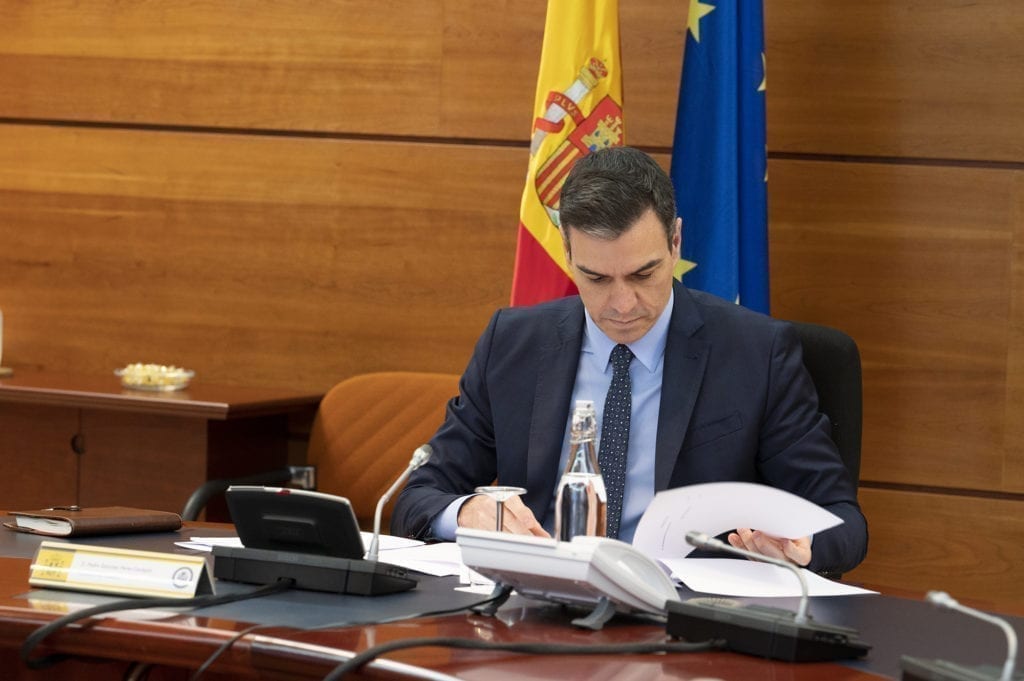 Pedro Sánchez en el consejo de ministros del 31 de marzo