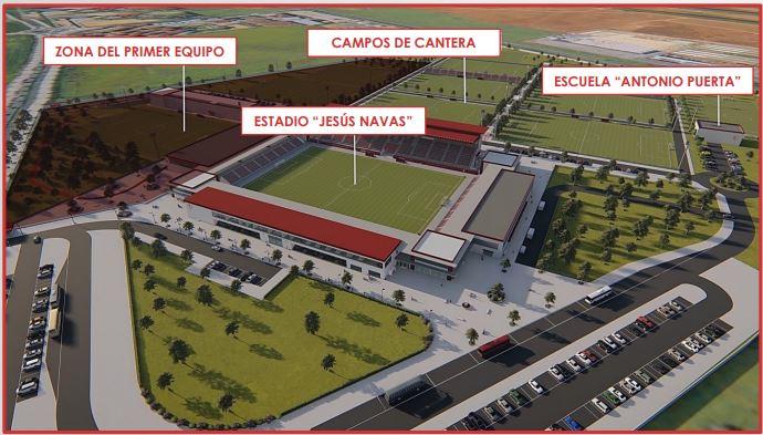 Parón en las obras de la ciudad deportiva y el estadio en Sevilla