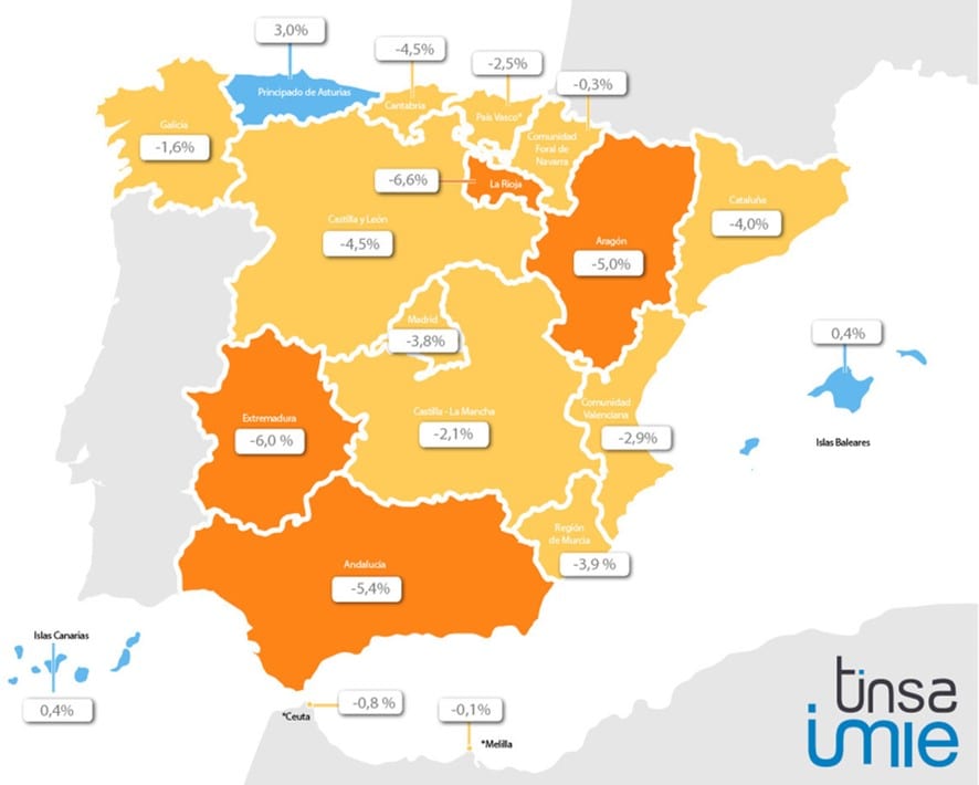 Mapa espana precio vivienda septiembre fuente tinsa