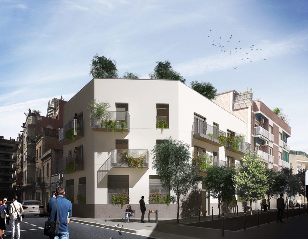 Renta Corporacion y 011h construyen su primera promocion de viviendas insdustrializadas y sostenibles en Barcelona 1