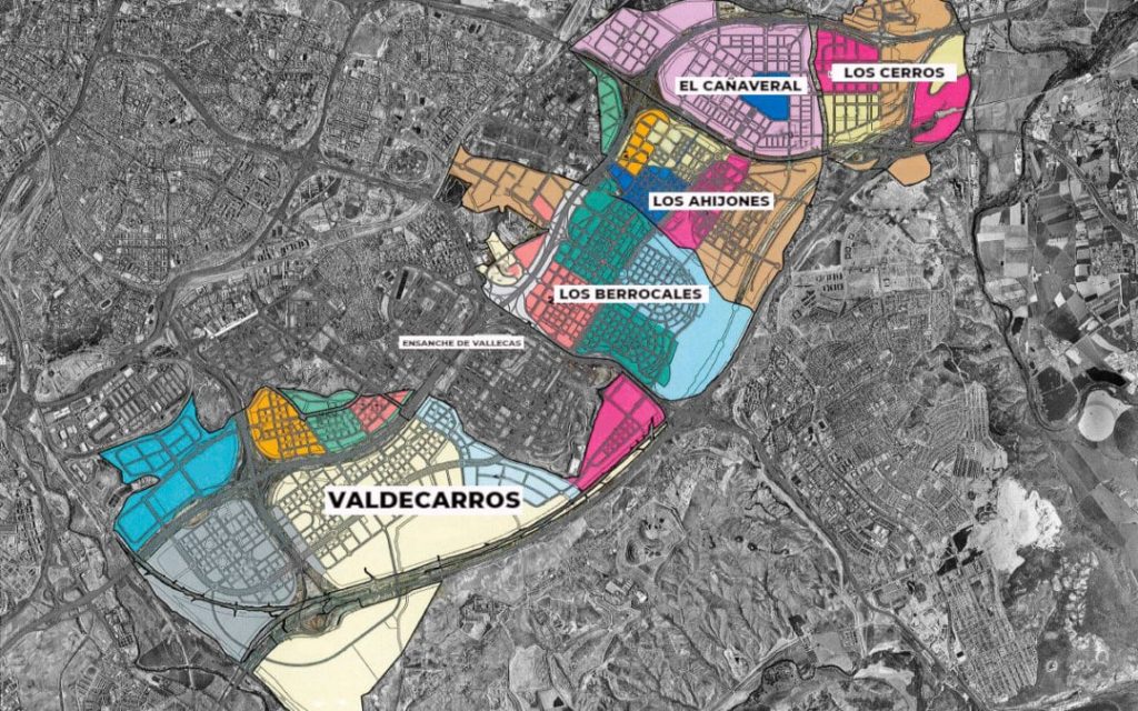 Mapa de los desarrollos del sureste Madrid valdecarros berrocales ahijones