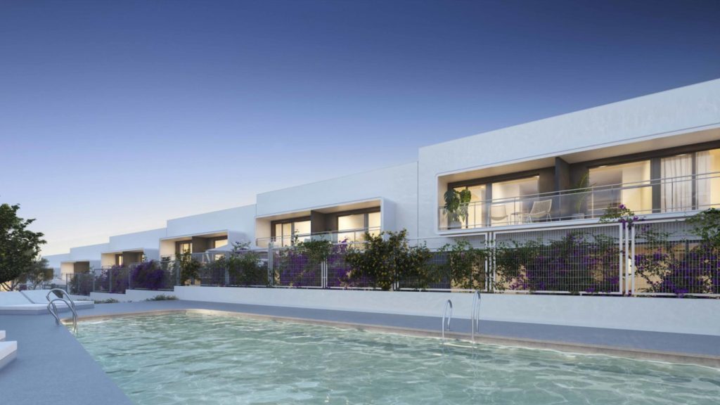 Asi sera la piscina de la promocion Guiomar de AEDAS Homes en Bormujos Sevilla