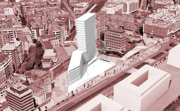 Bilbao Ría 2000 pone a la venta una parcela donde construir un rascacielos con 120 viviendas