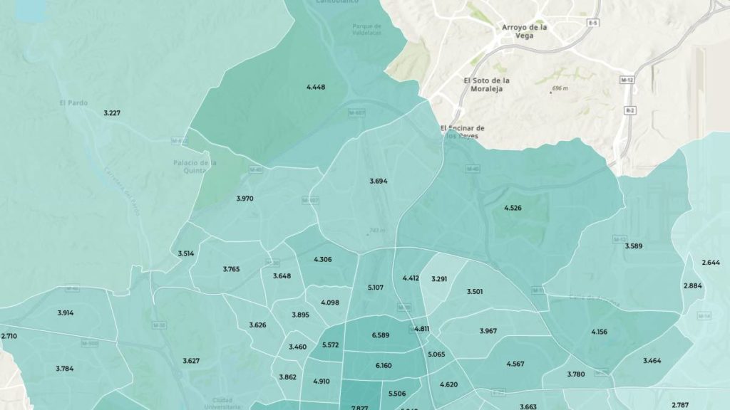 Los barrios del norte de Madrid de fuera de la M-30 más baratos para comprar una vivienda