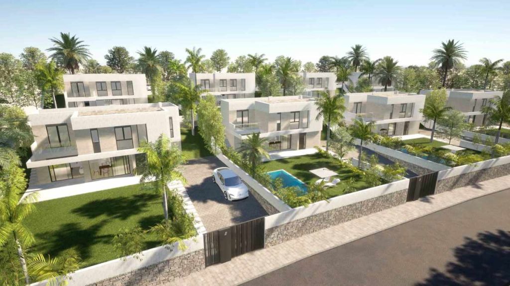 Imagen panoramica de la nueva promocion de unifamiliares DeLuz de AEDAS Homes en Las Palmas de Gran Canaria 1